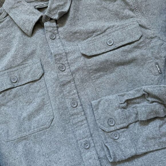 Eddie Bauer Button Up Shirt Grey Heavy Shirt Men’s XL 100% Cotton - Picture 2 of 11